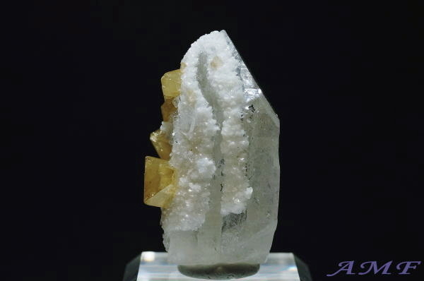 中国・湖南省産 シェーライト（灰重石）付き水晶7